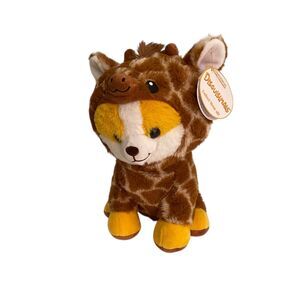 Disguisimals Stetchy Corgi In Giraffe Costume Stuffed Animal Plush 10" NWT